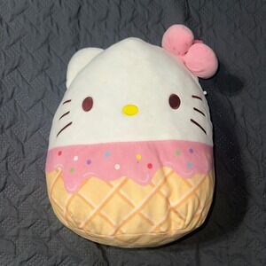 Hello Kitty Ice Cream Cone Plush Squishmallow 2023 Sanrio Kelly Toy
